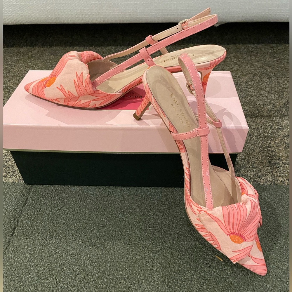 Kate Spade New York Floral Print Slingback Flats - Size 8